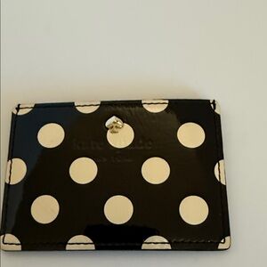 Kate Spade Black and Cream Polka Dot Card Holder